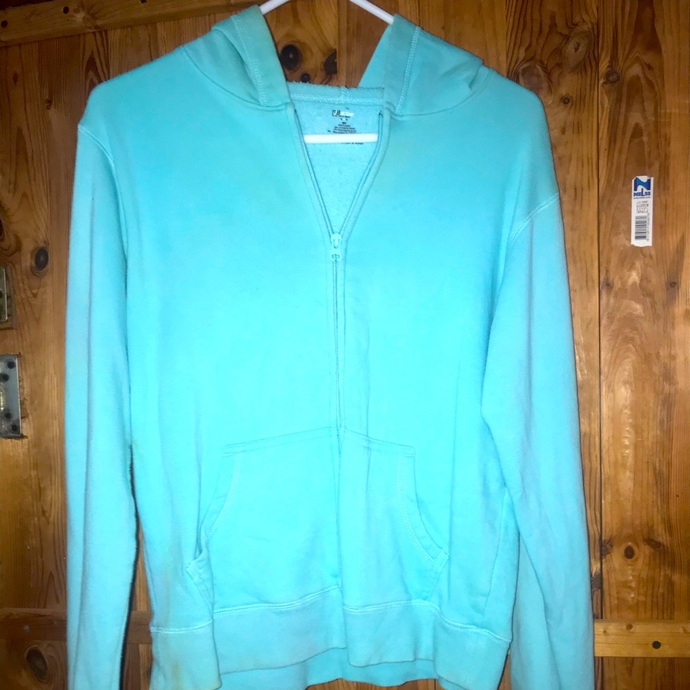 Turquoise zip up hoodie size medium